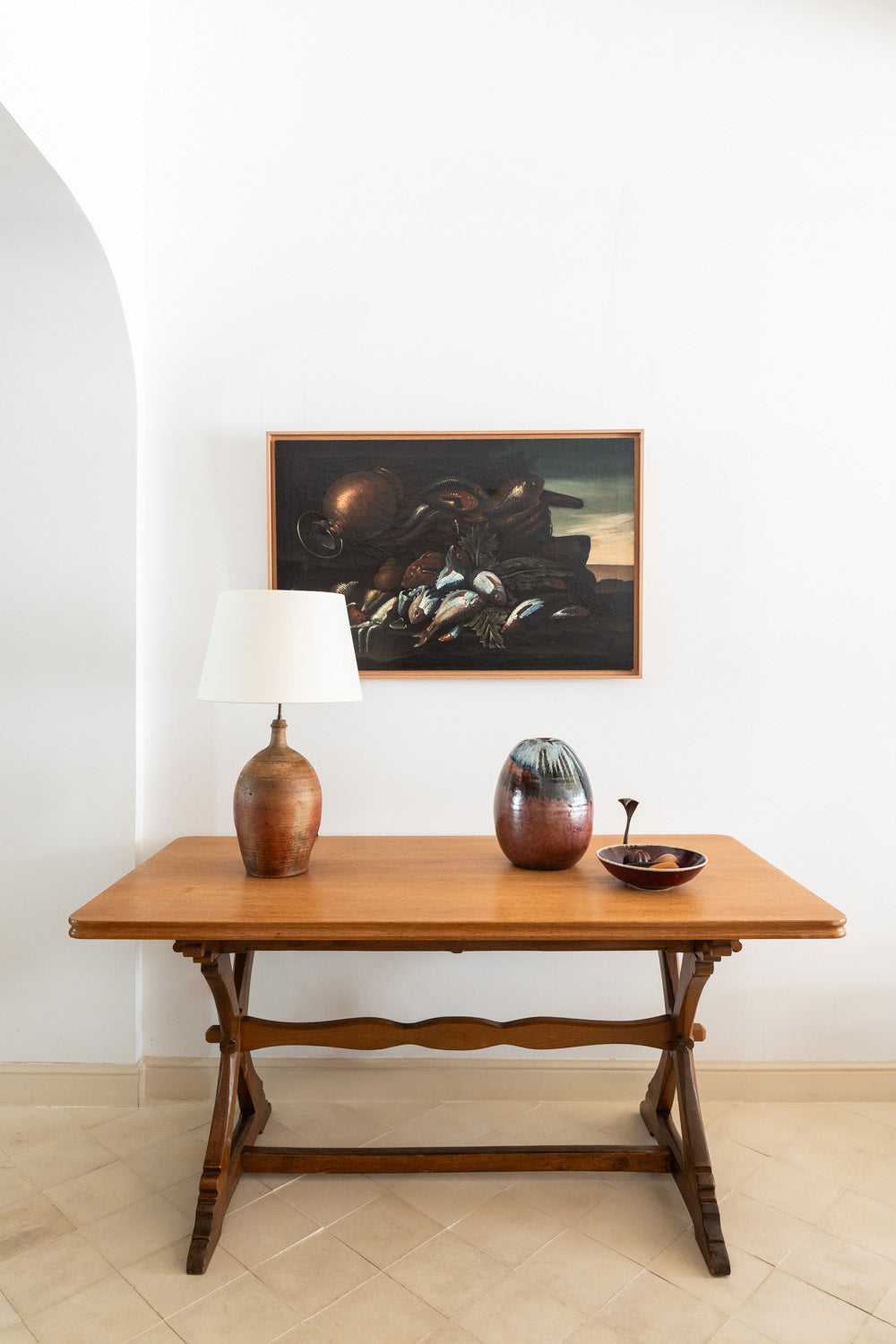 Lampe à poser en terre cuite