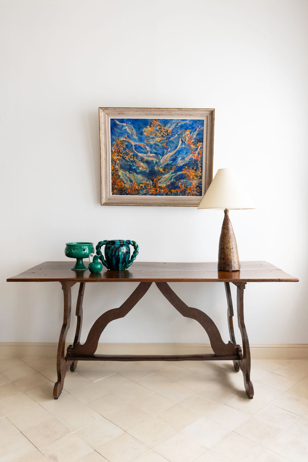Console de style Fratino en noyer