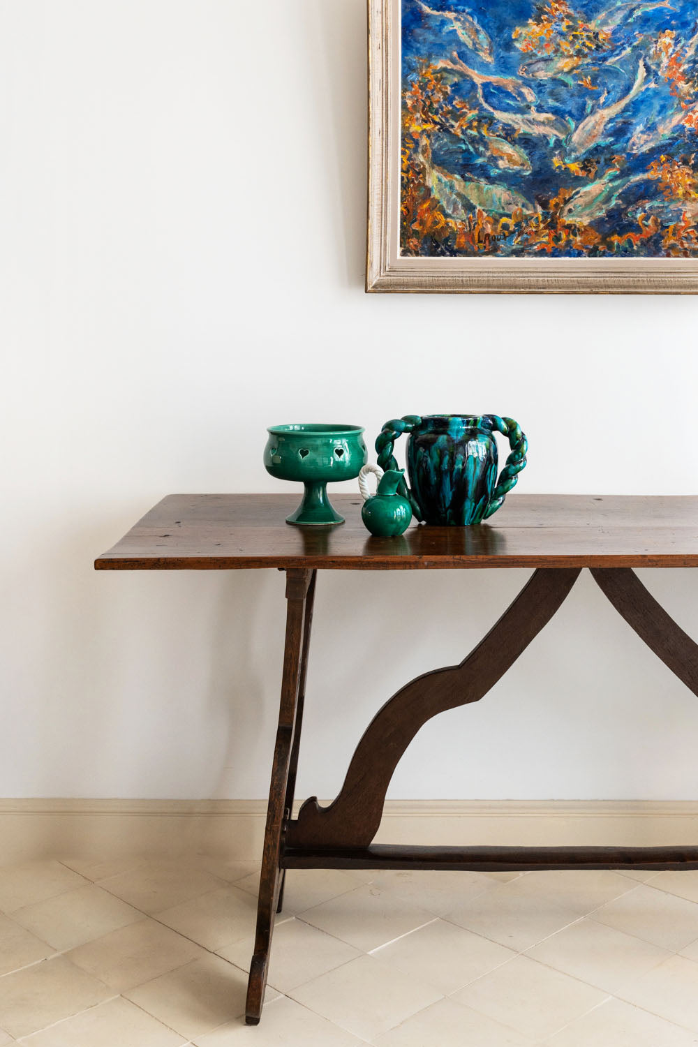 Console de style Fratino en noyer