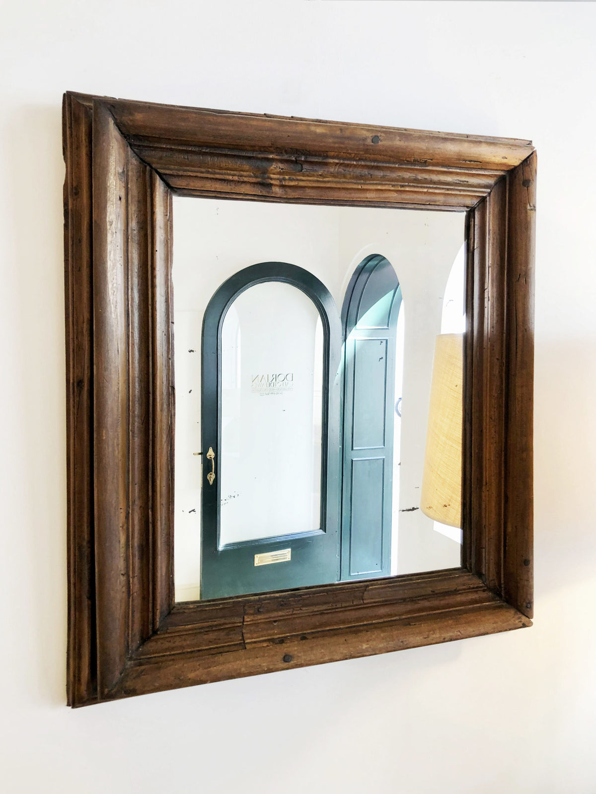 Moulded beechwood mirror