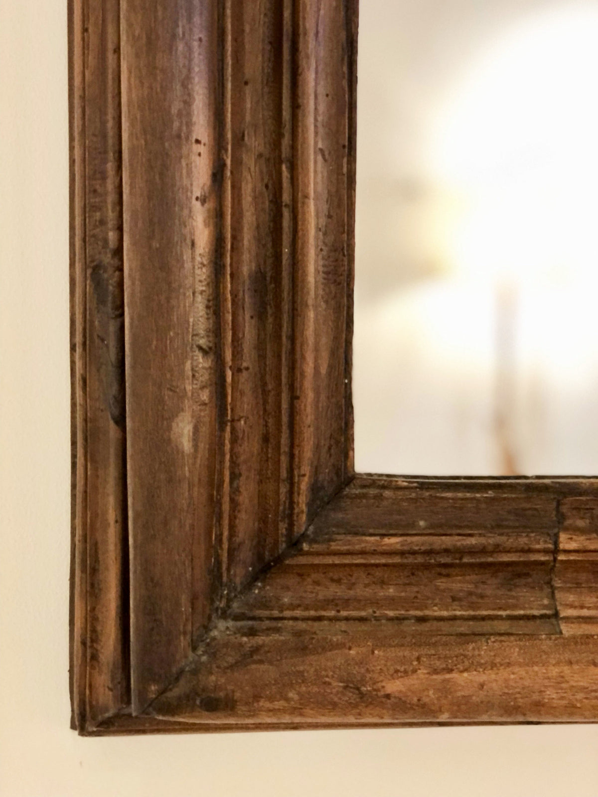 Moulded beechwood mirror
