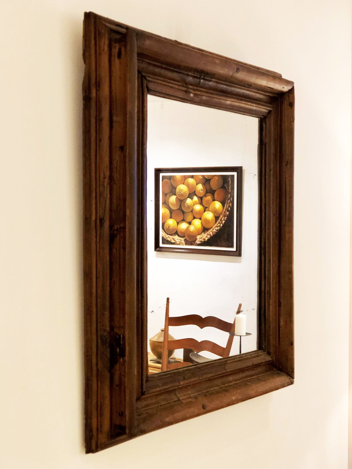 Moulded beechwood mirror