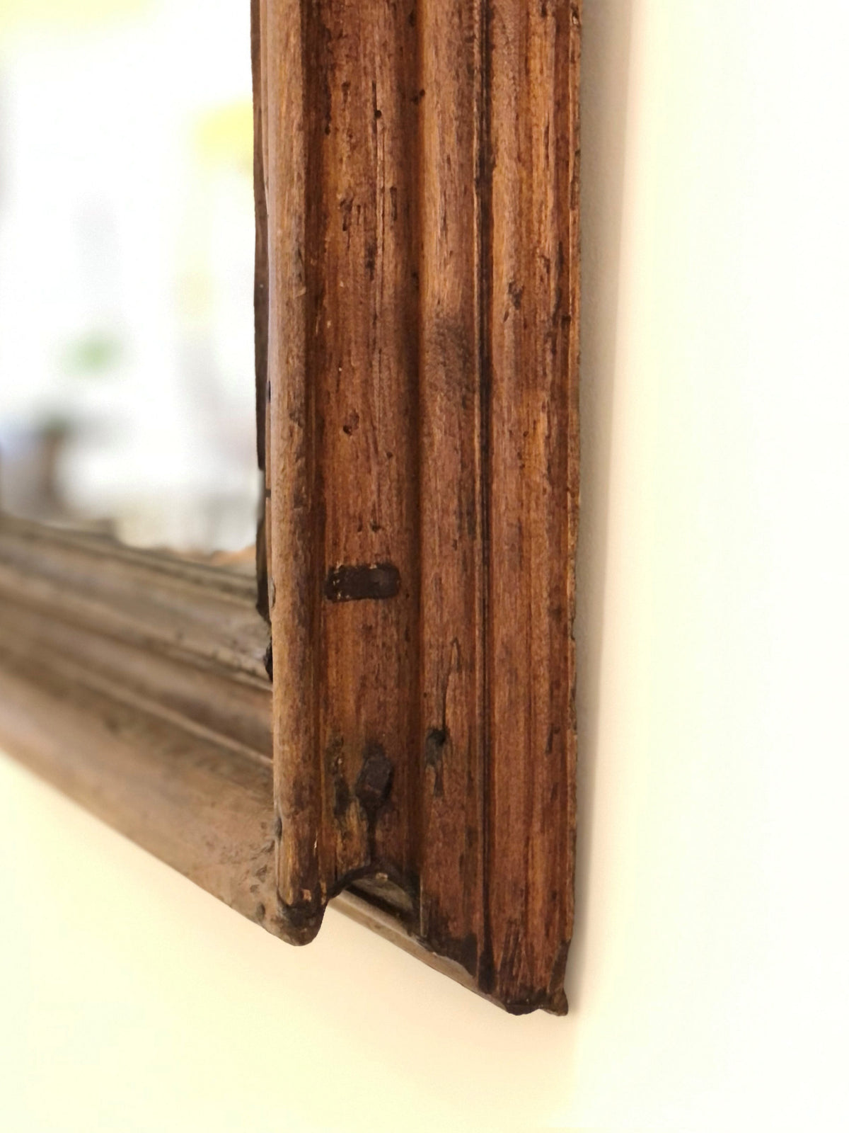 Moulded beechwood mirror