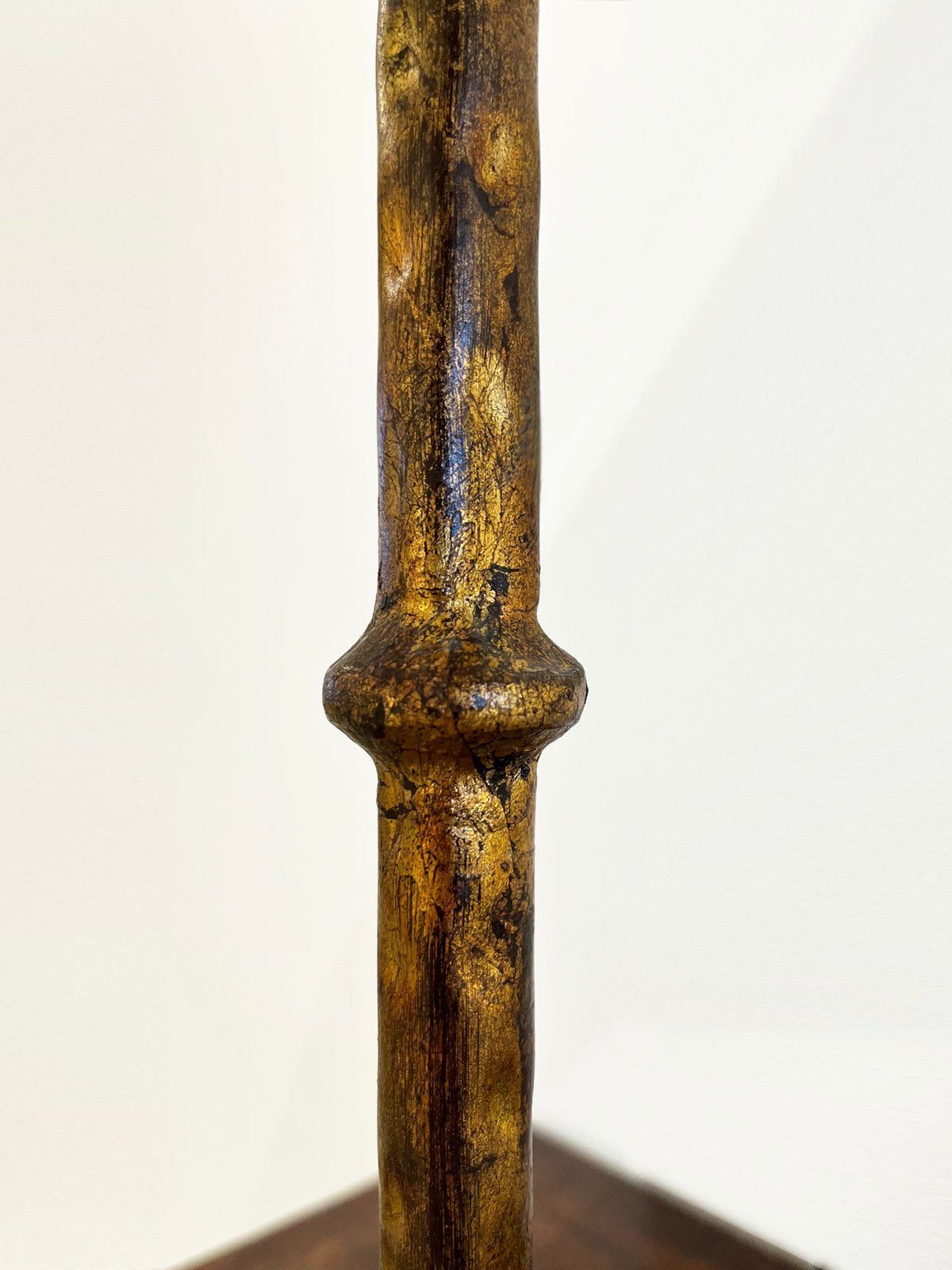 Wrought iron and gilt lamp