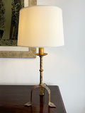 Wrought iron and gilt lamp