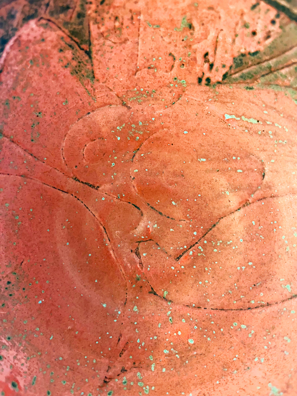 Glazed ceramic bowl showing a woman