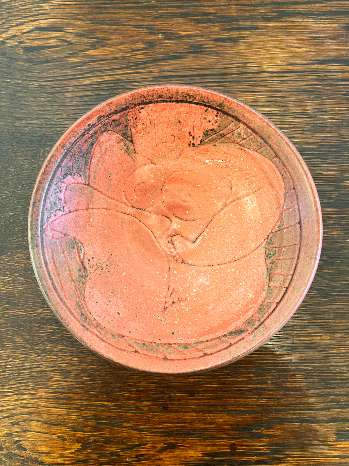 Glazed ceramic bowl showing a woman