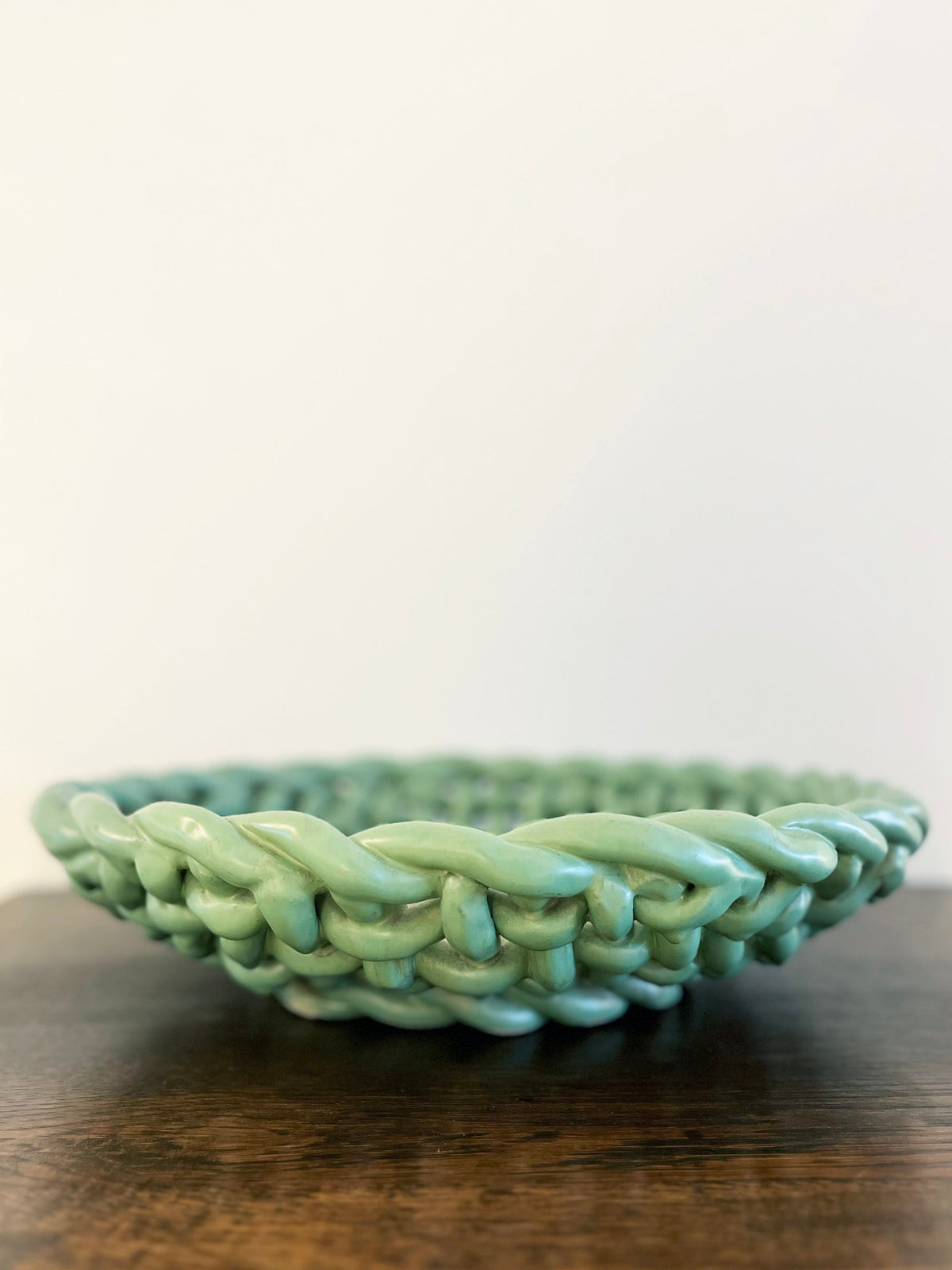 Large turquoise blue ceramic bowl