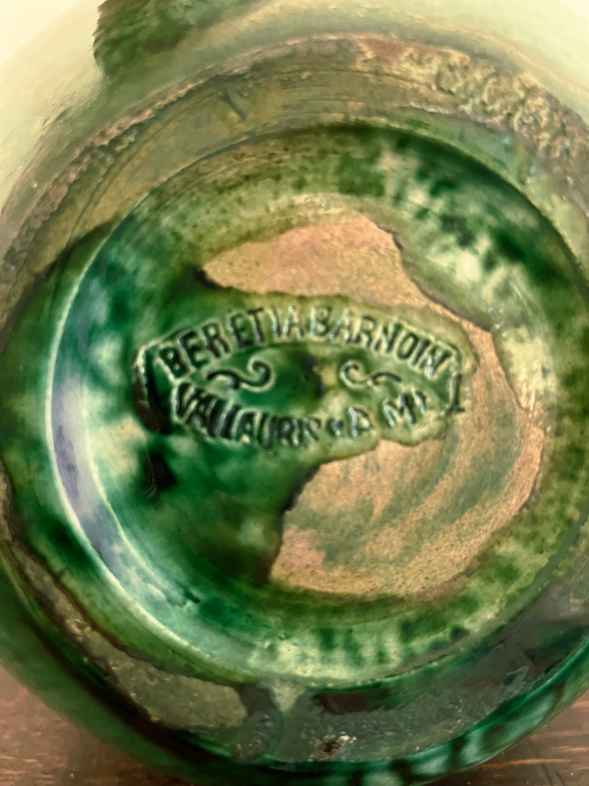 Round glazed ceramic vase