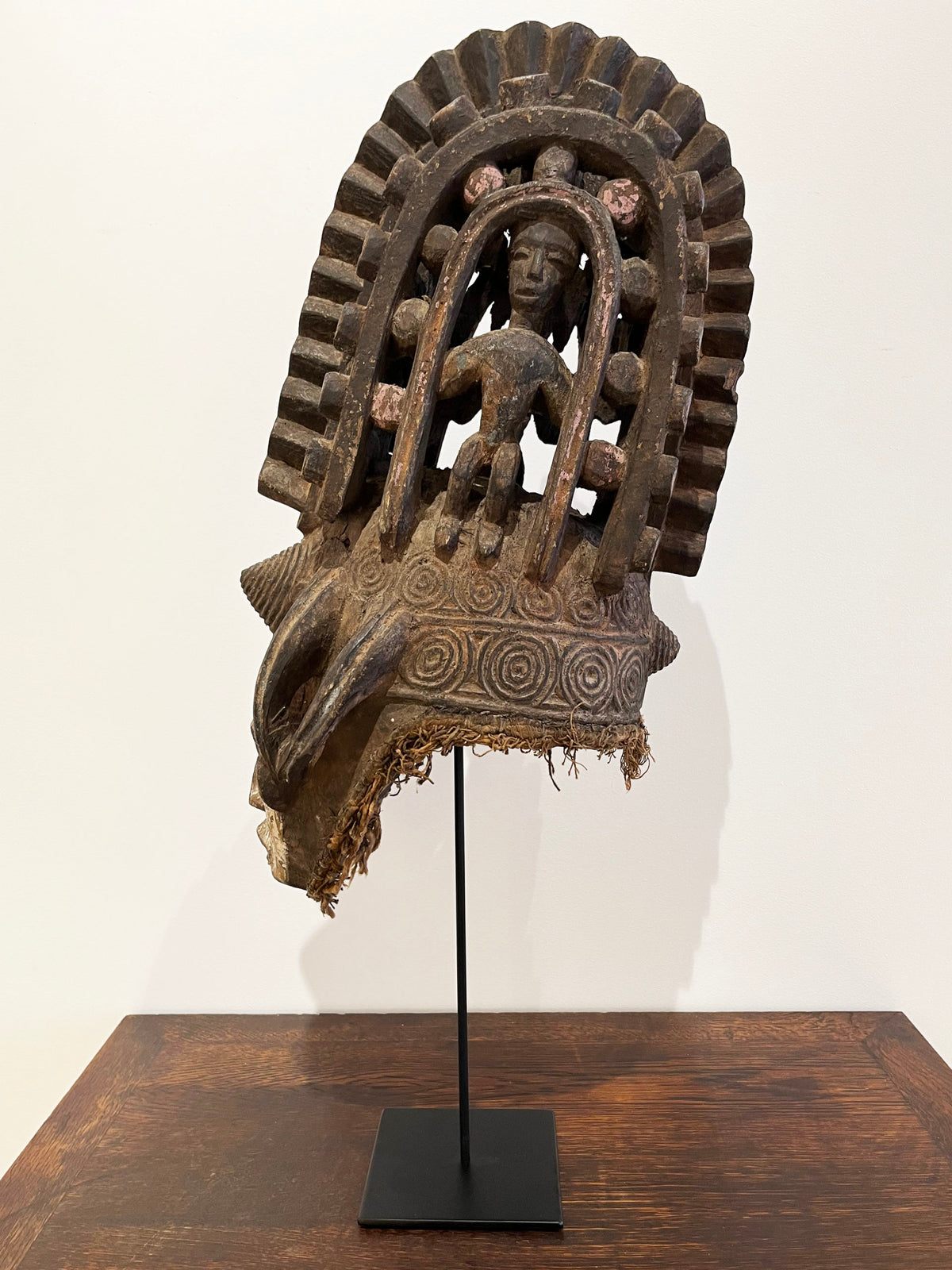 Carved wooden helmet tribal mask