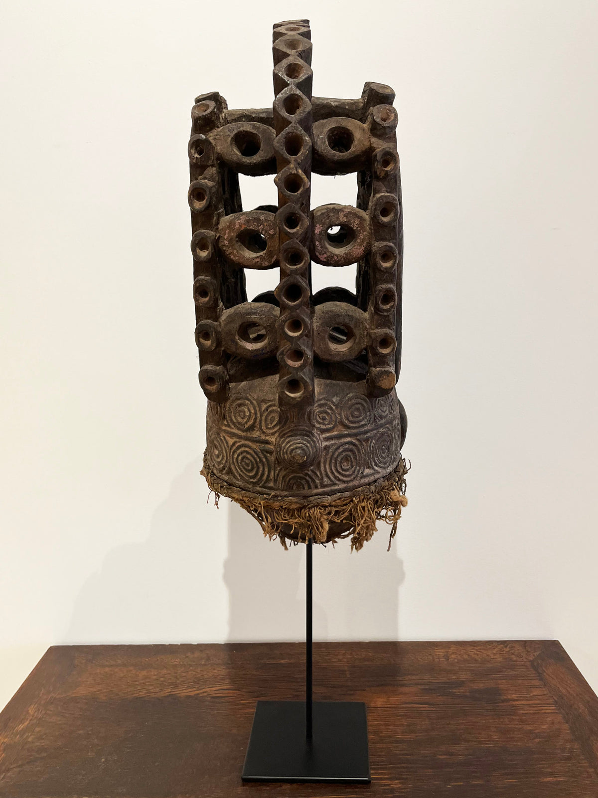 Carved wooden helmet tribal mask