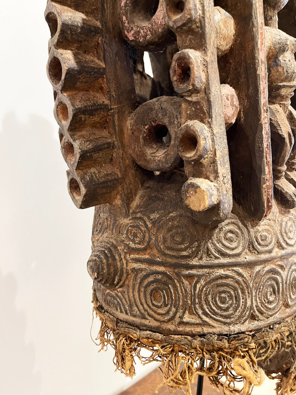Carved wooden helmet tribal mask