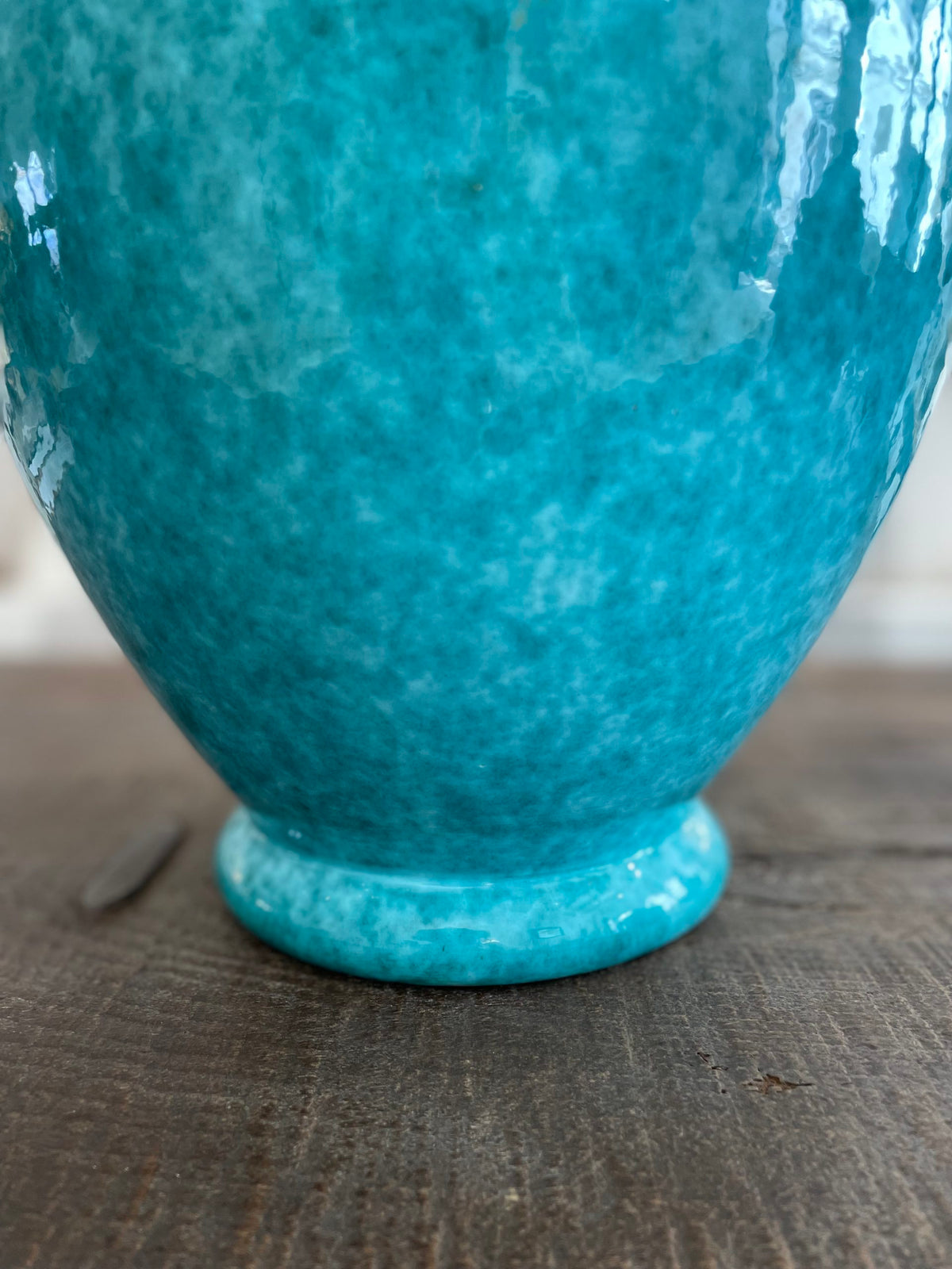 Large turquoise blue glazed ceramic bowl