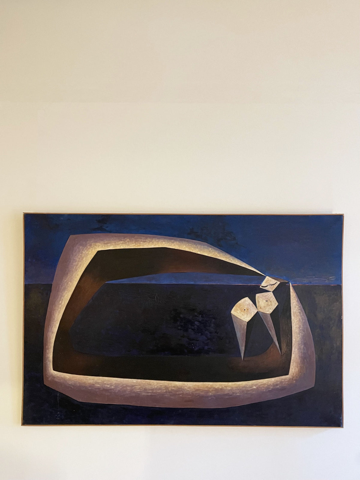 Gran abstracción azul de un cuerpo de mujer