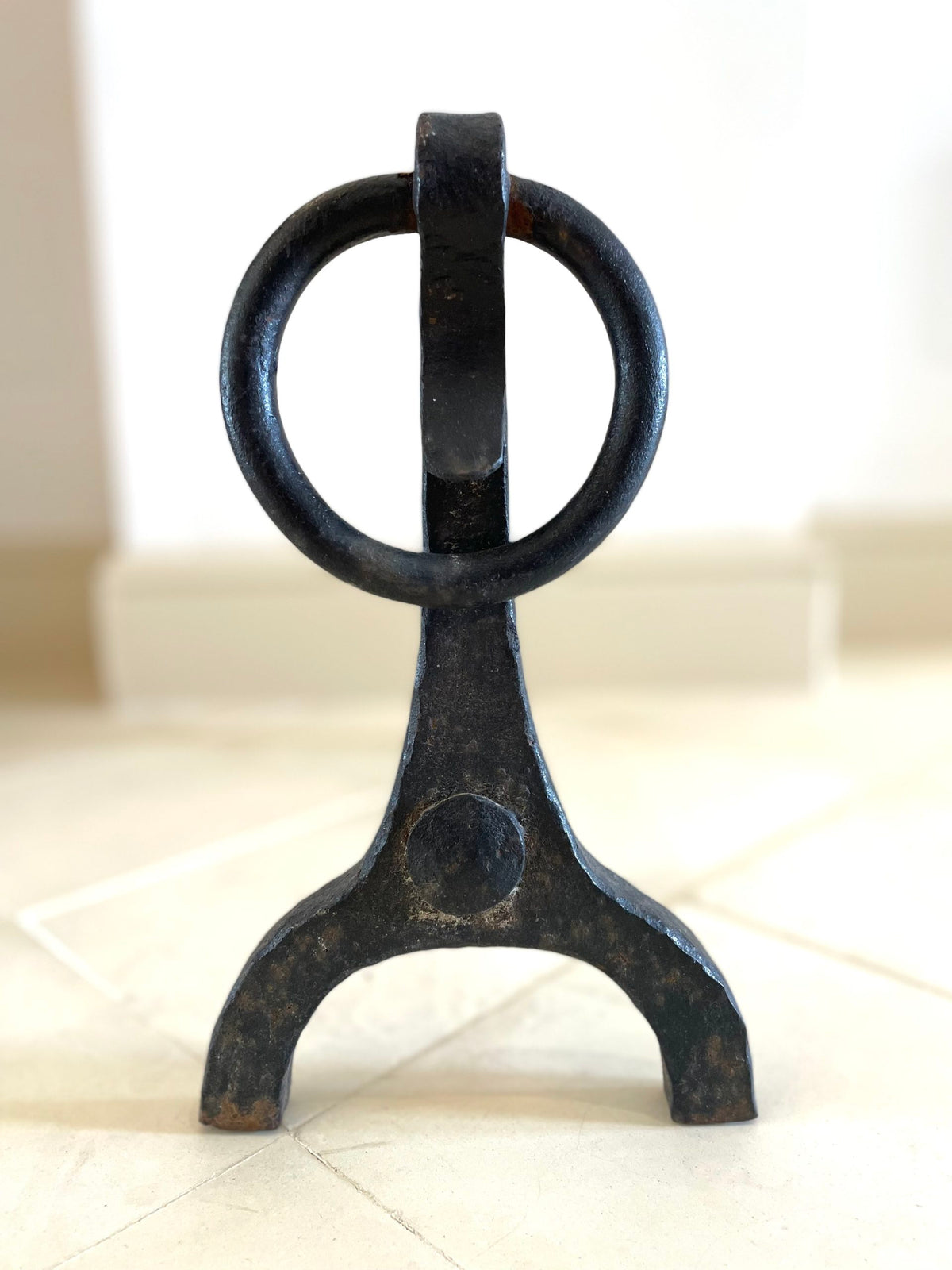 Pair of wrought iron fire dogs