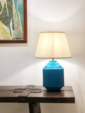 Art Déco turquoise blue ceramic lamp