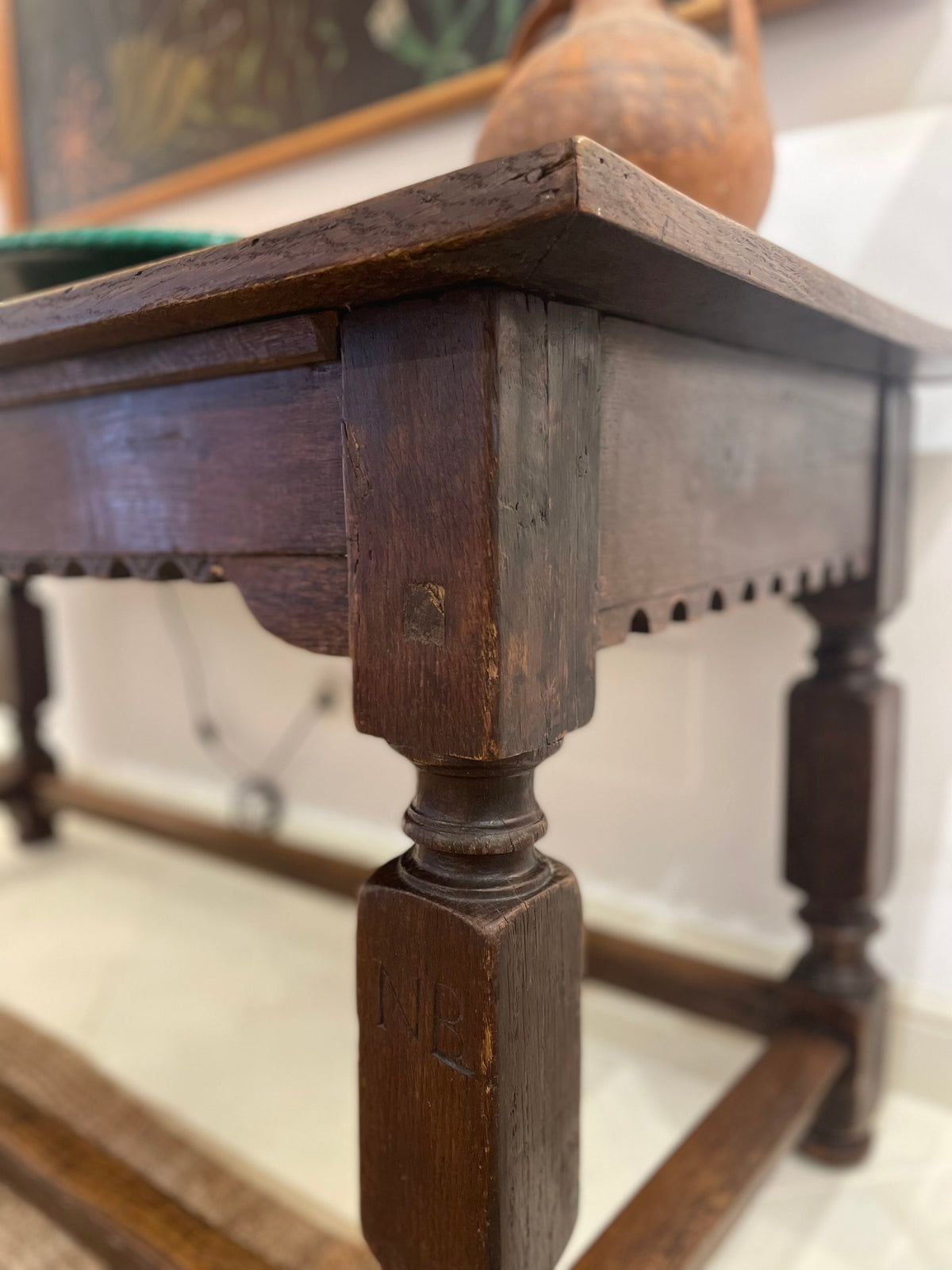 Grande mesa de centro o consola de roble macizo