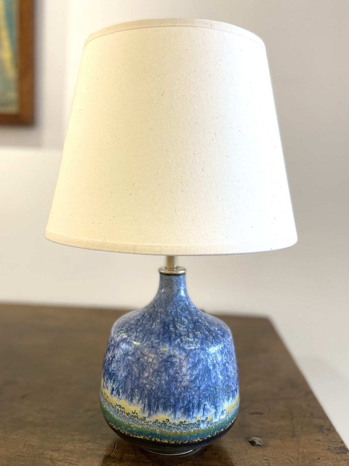Paire de lampes bleues en céramique