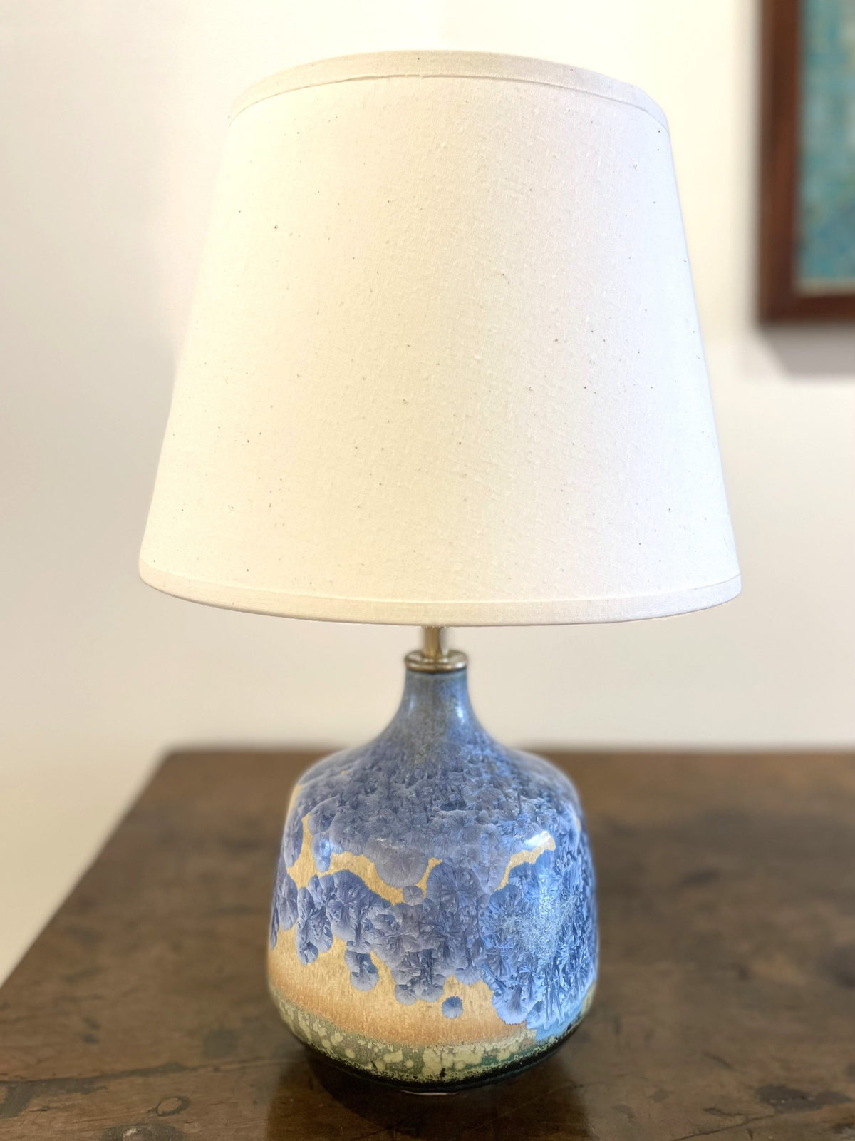 Paire de lampes bleues en céramique