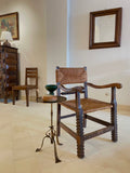 A French beechwood and rope armachair