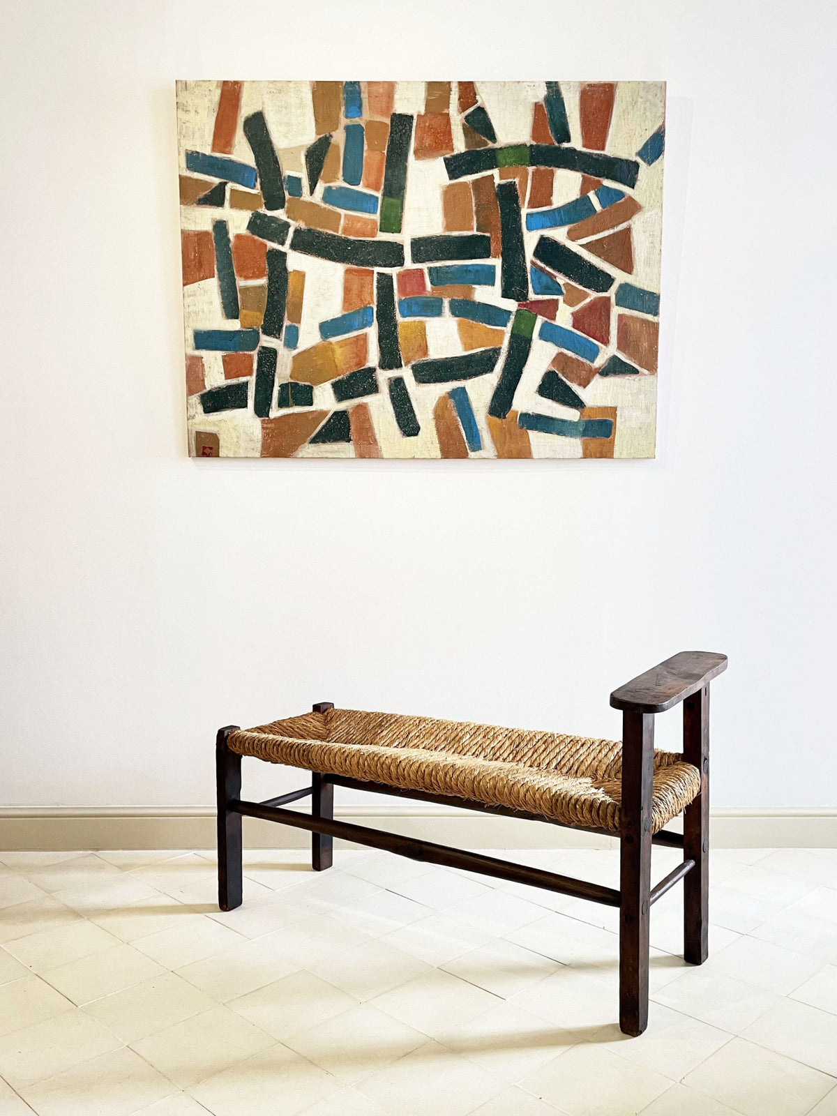 Pareja de bancos artesanos