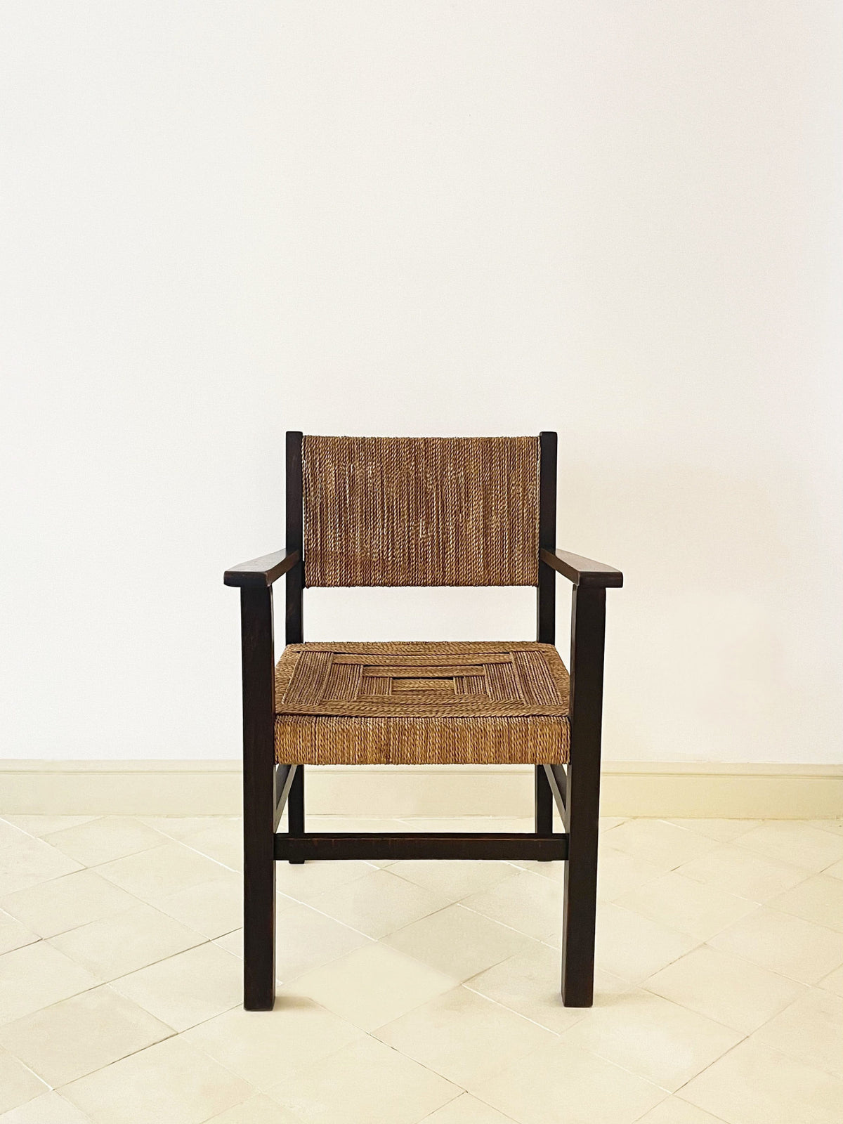 Fauteuil en chêne et corde