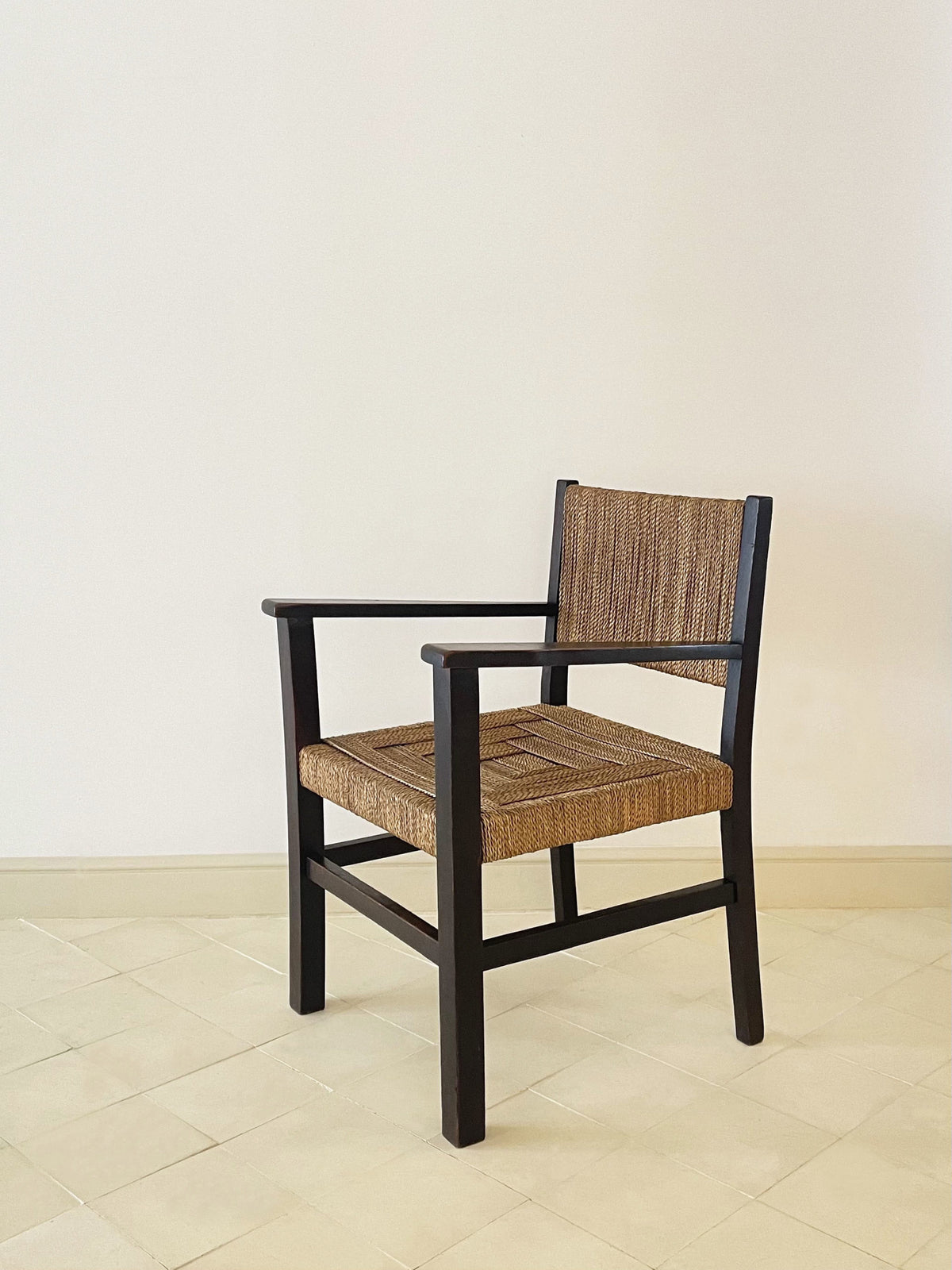 Fauteuil en chêne et corde