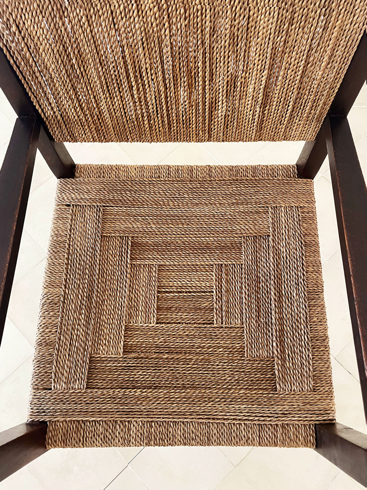 Fauteuil en chêne et corde