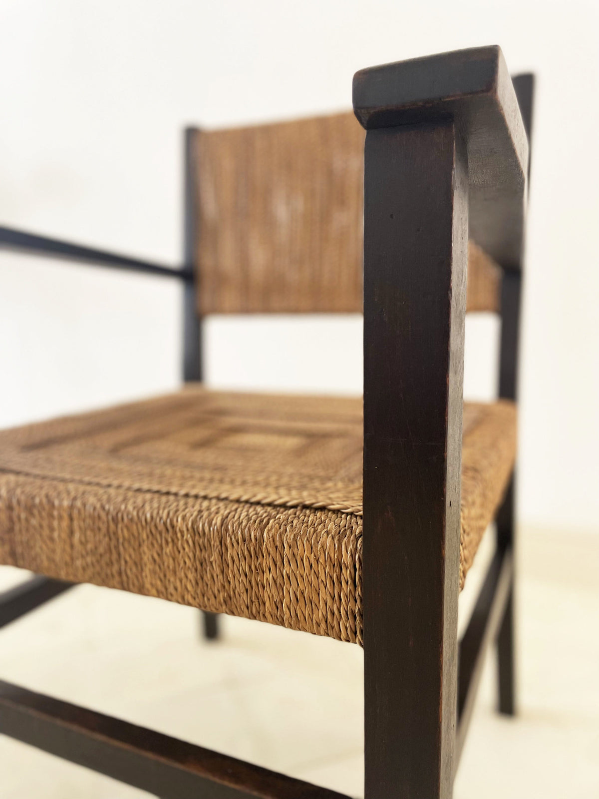 Fauteuil en chêne et corde