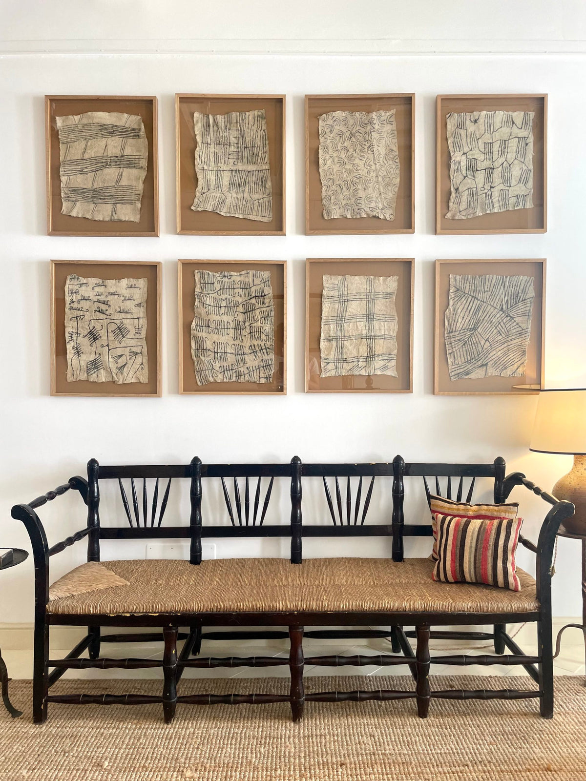 Banquette espagnole en bois laqué