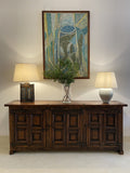 Solid aok and wrought iron sideboard