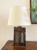 Lampe en céramique émaillée et peinte à la main