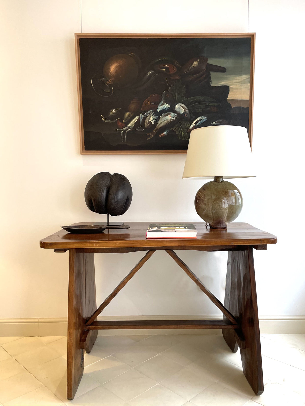 Escritorio en madera de olivo
