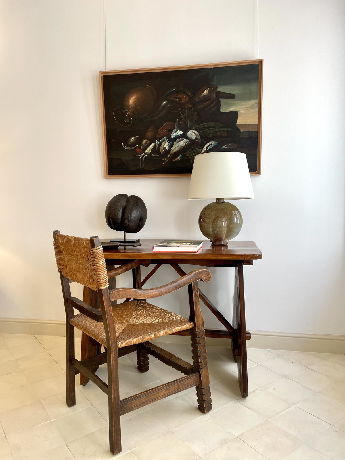 Escritorio en madera de olivo