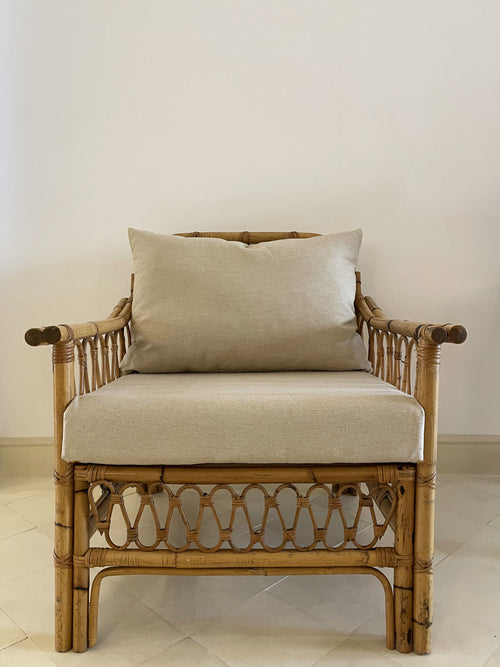 Bamboo and rattan armchair