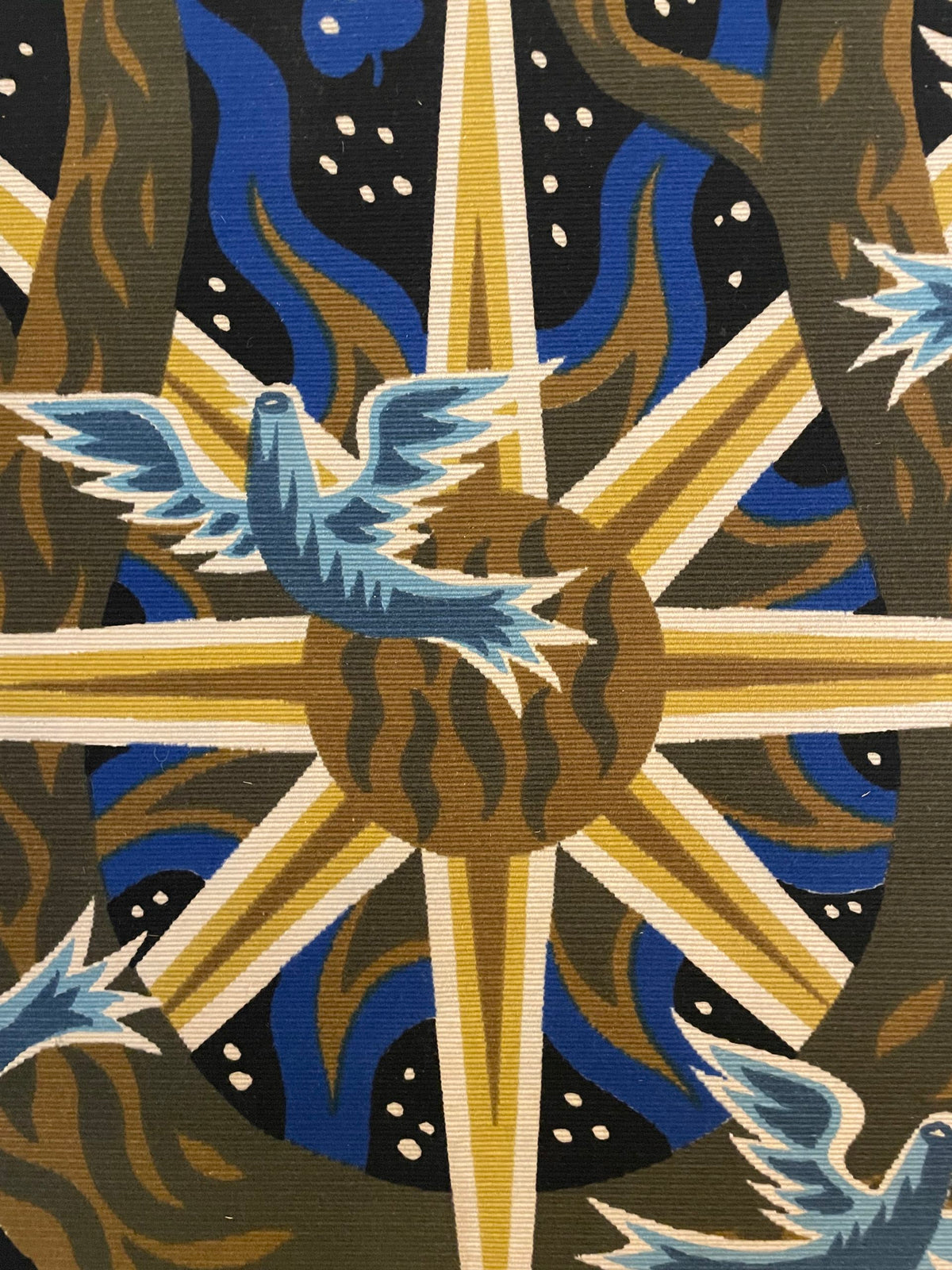 Grande tapisserie murale aux oiseaux