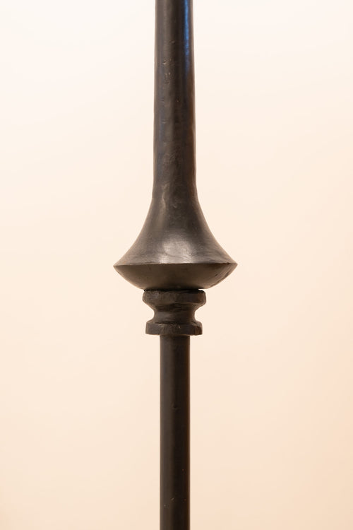 Black wrought iron floor lamp
