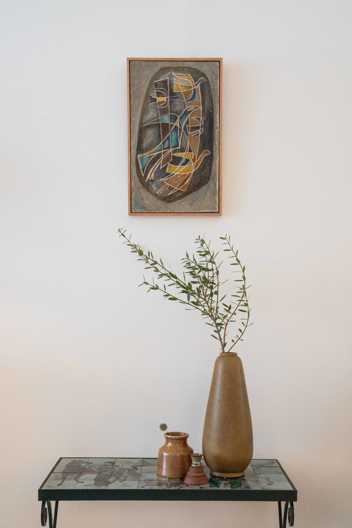 Peinture aux cinq oiseaux