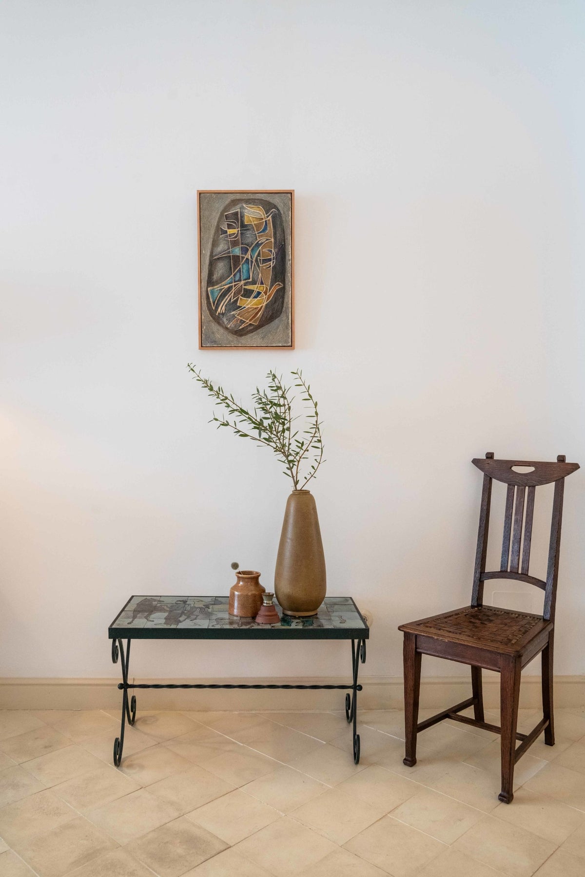 Peinture aux cinq oiseaux