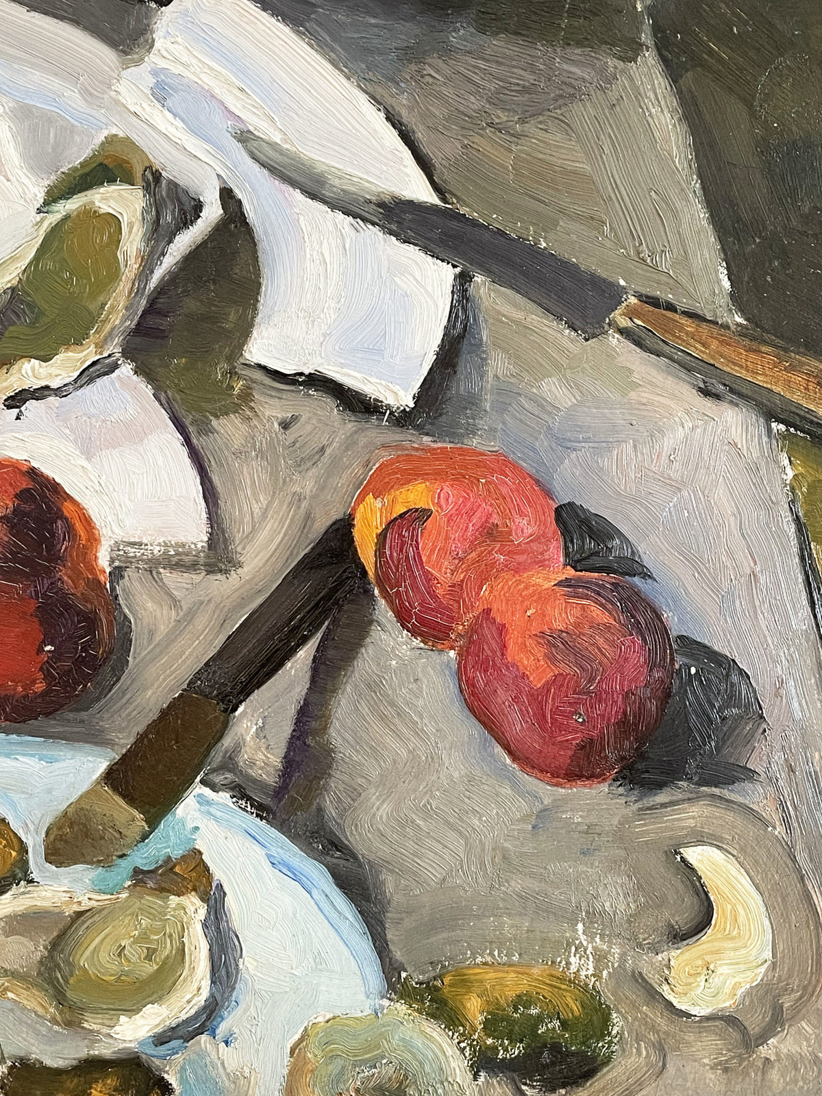 Nature morte aux bouteilles, huîtres et fruits