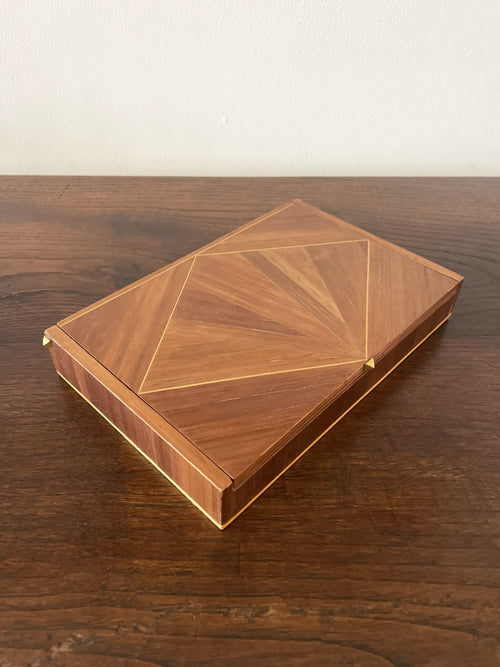 Art Deco straw marquetry box