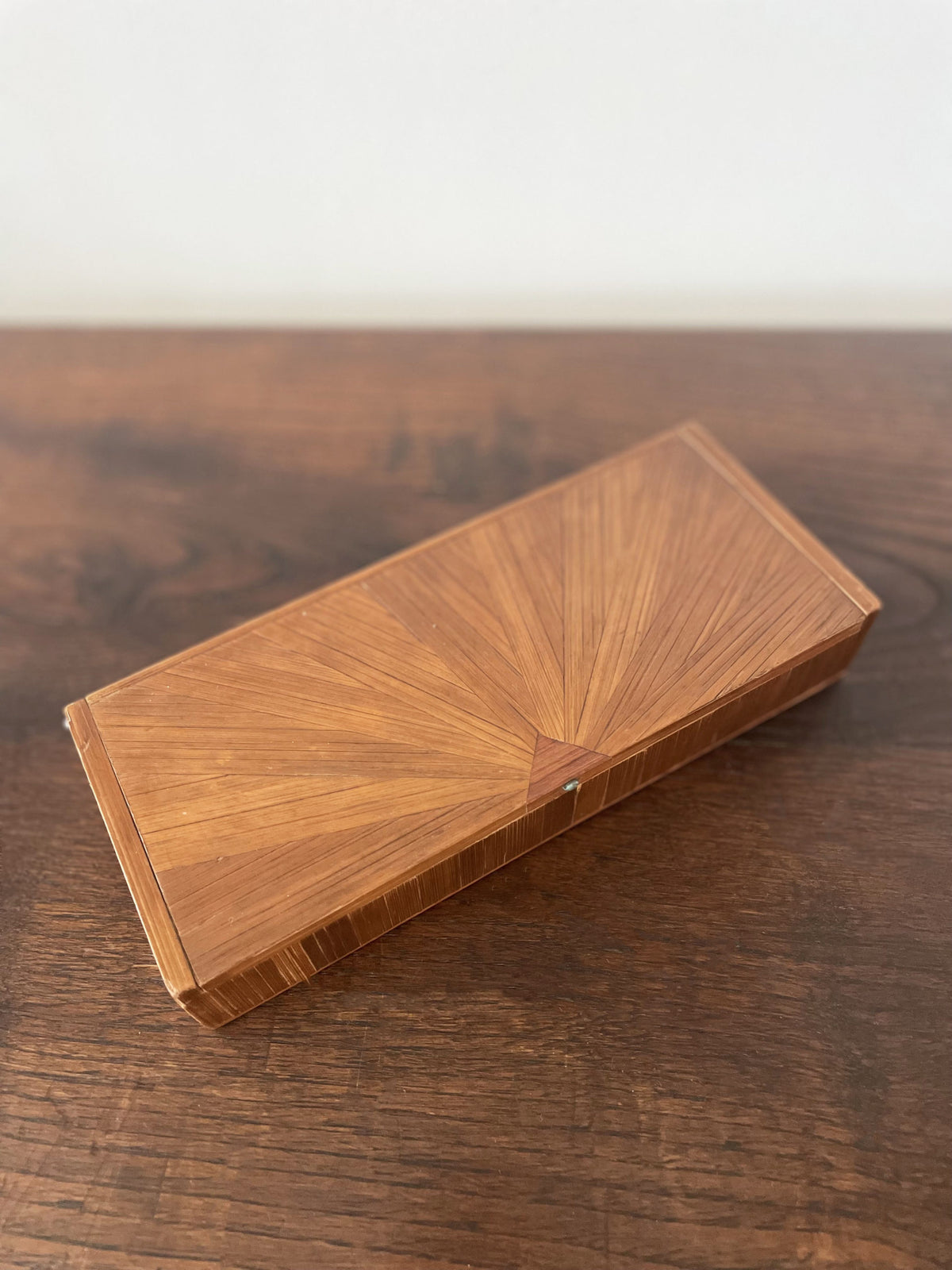 Art Deco straw marquetry box