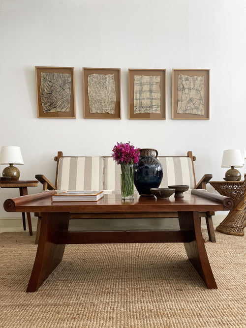Art Deco walnut coffee table
