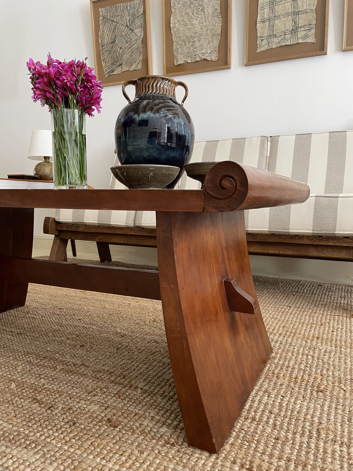 Art Deco walnut coffee table