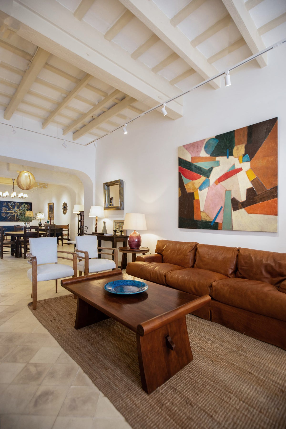 Grande acrylique polychrome sur toile