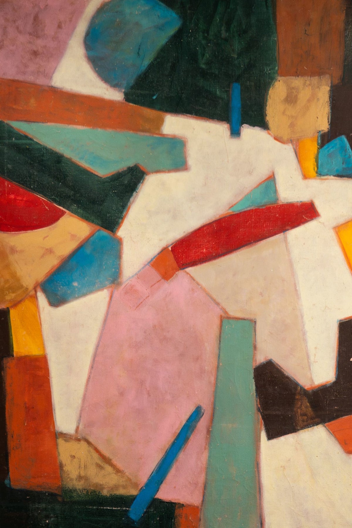 Grande acrylique polychrome sur toile