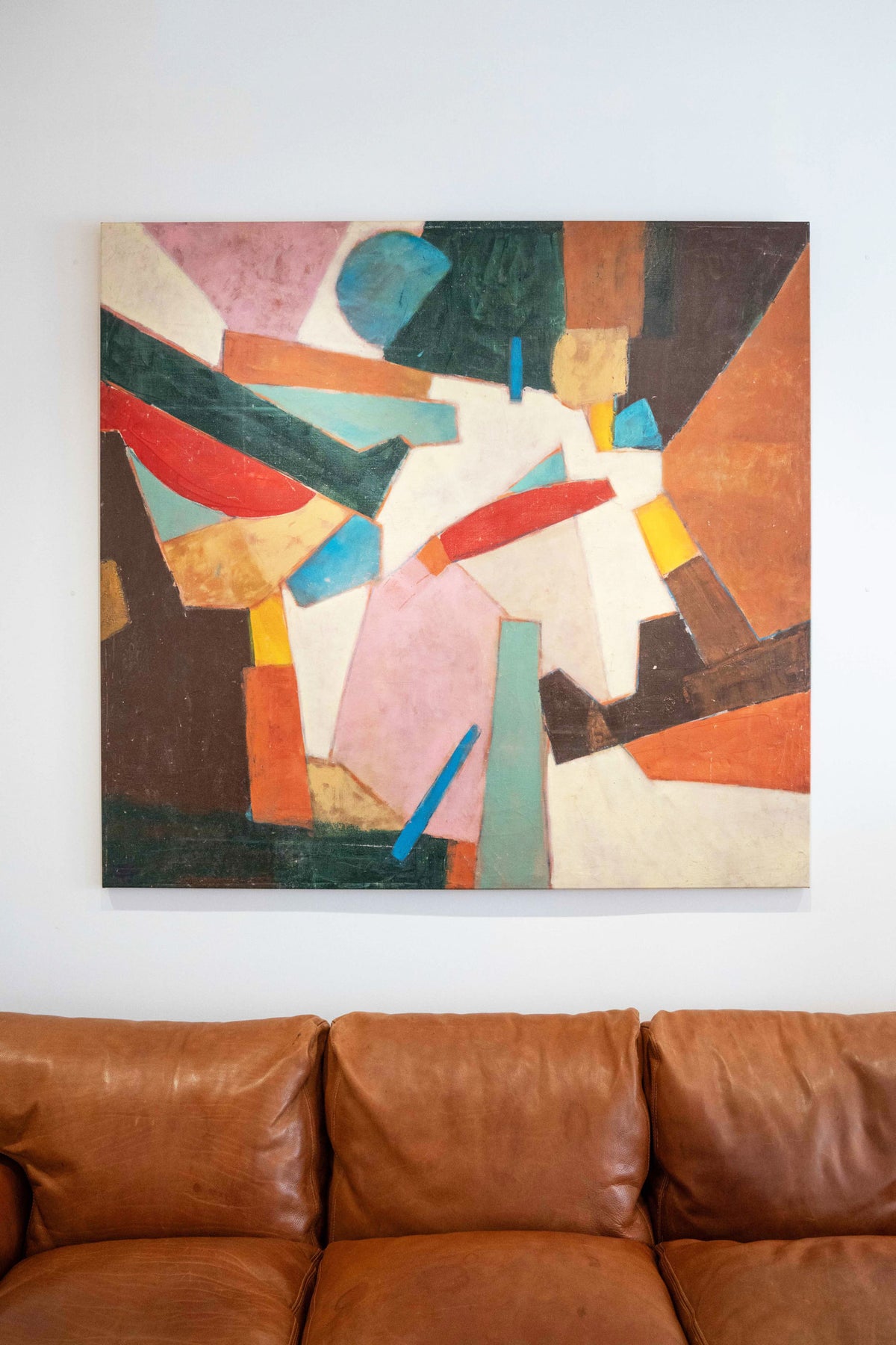Grande acrylique polychrome sur toile