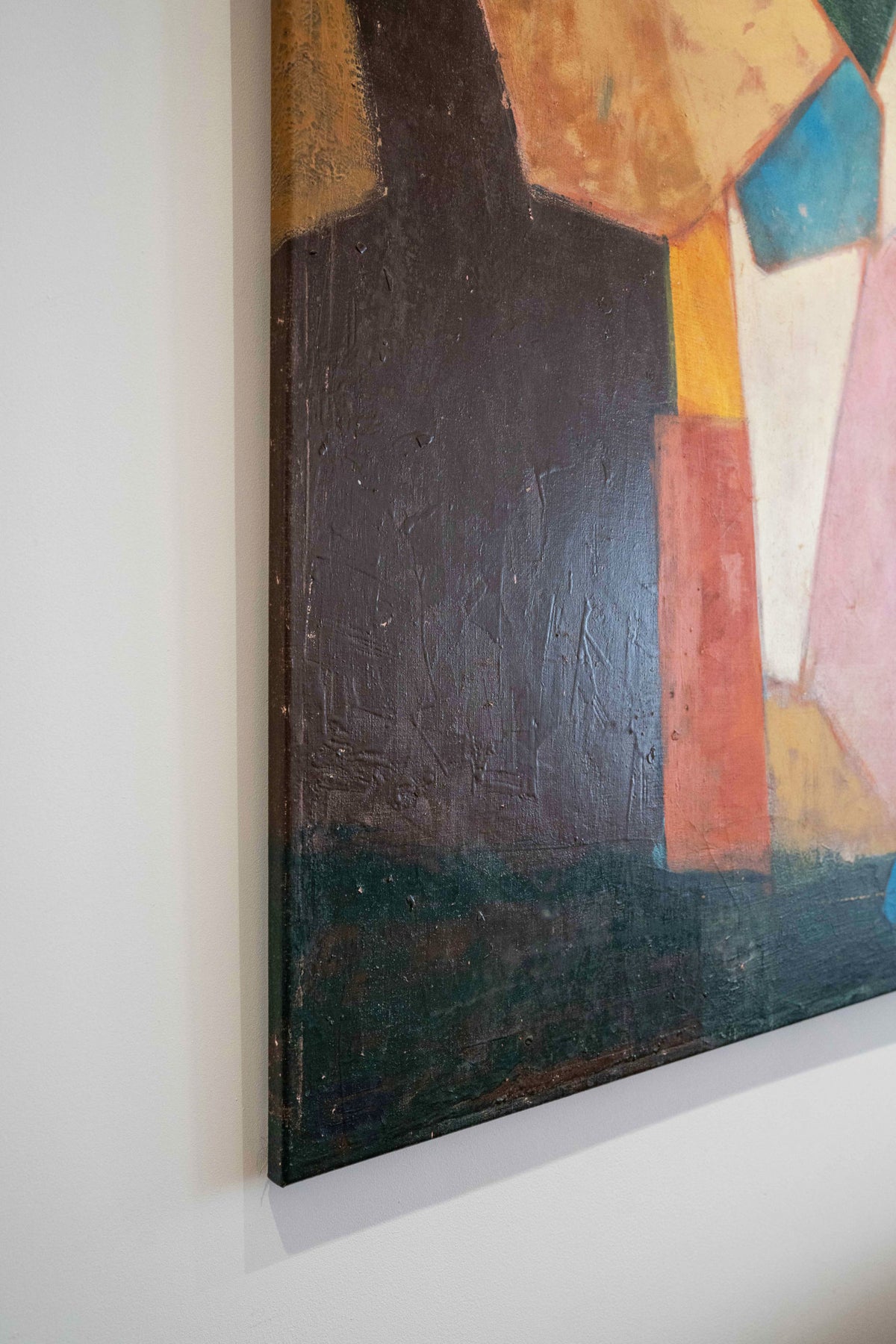 Grande acrylique polychrome sur toile