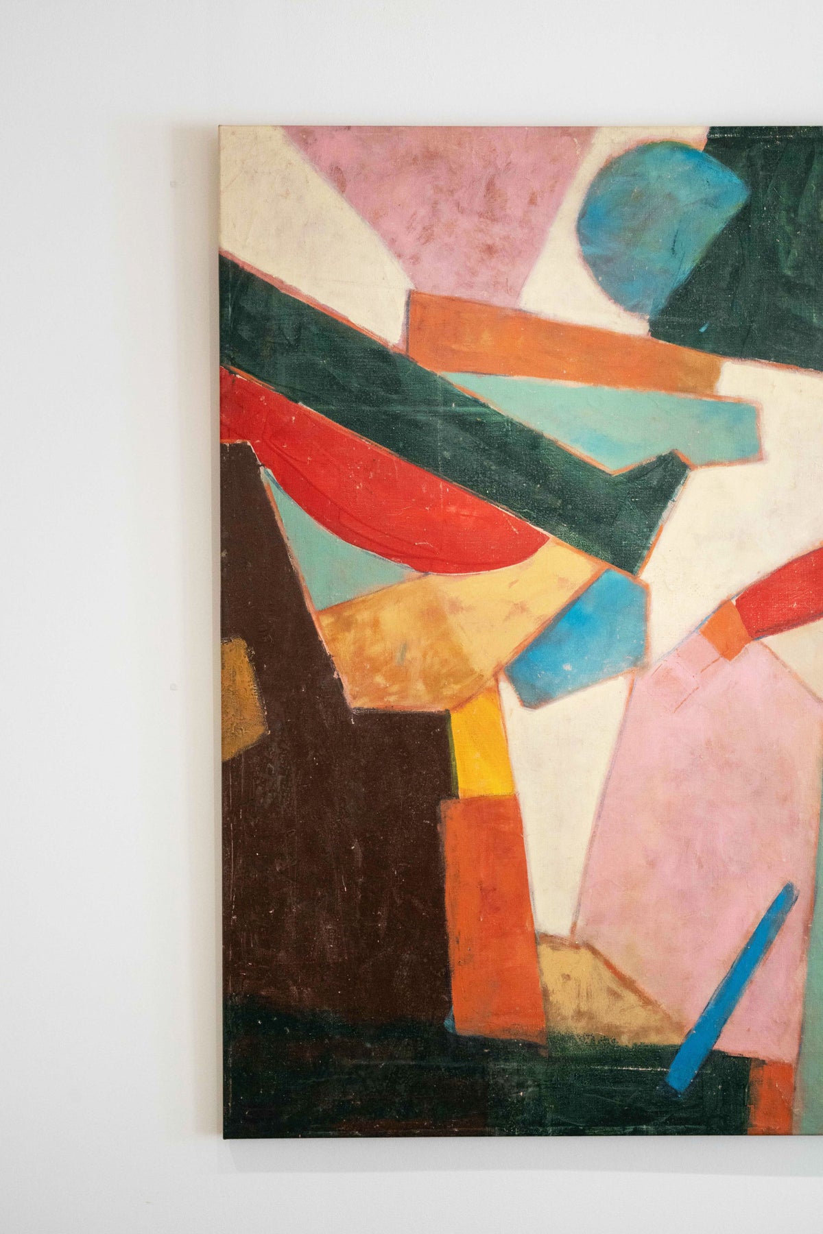 Grande acrylique polychrome sur toile