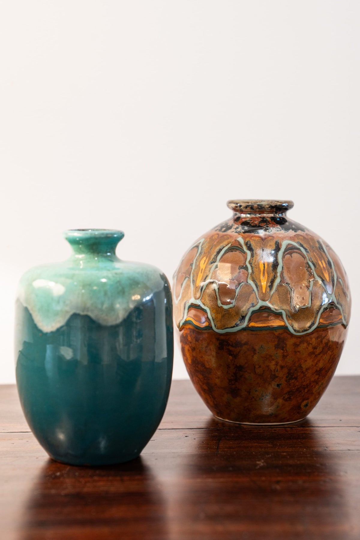 Vase bleu turquoise en céramique émaillée